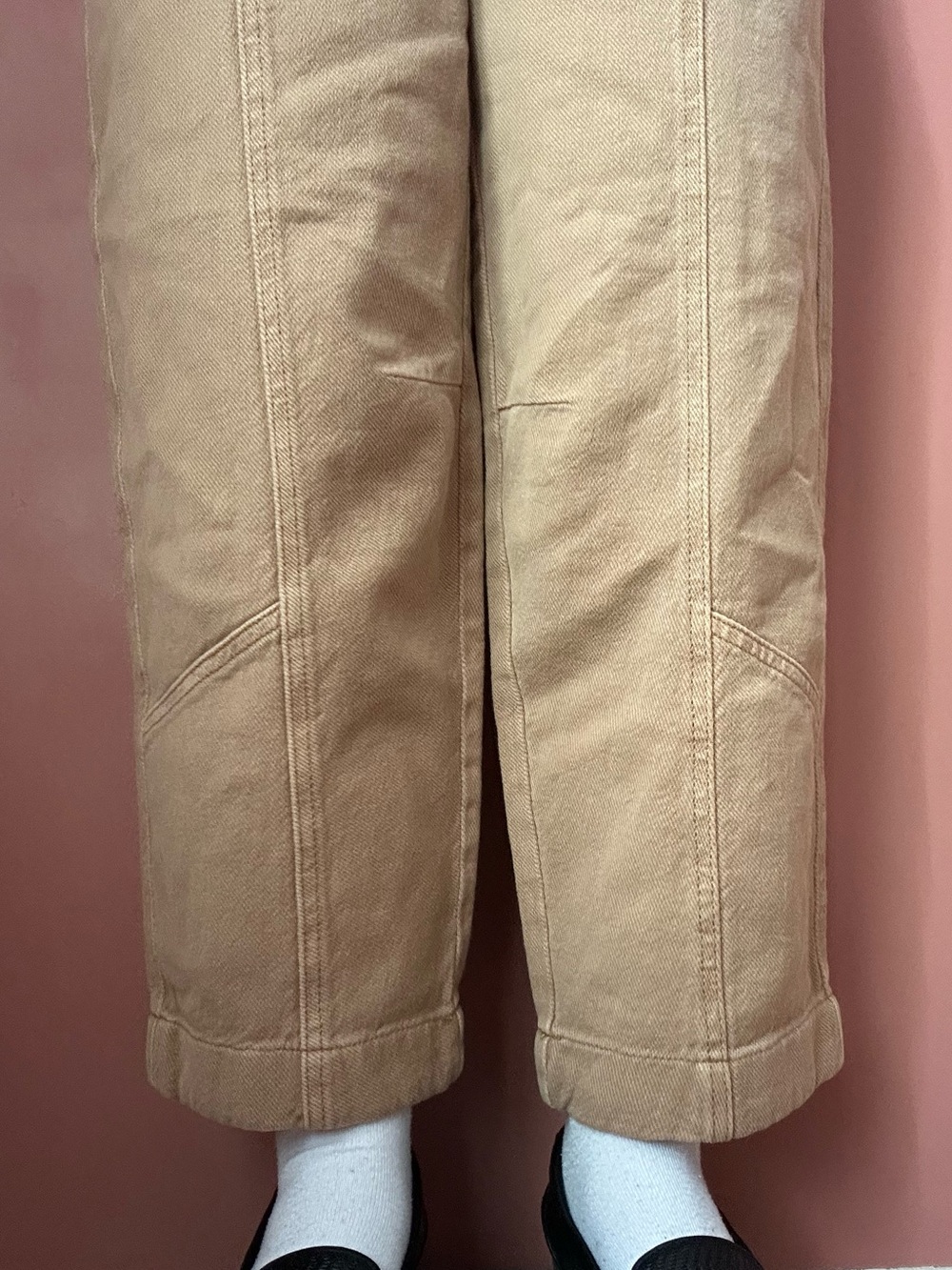 ASOS Design tan high-waisted wide-leg cotton pants - Picture 8 of 8